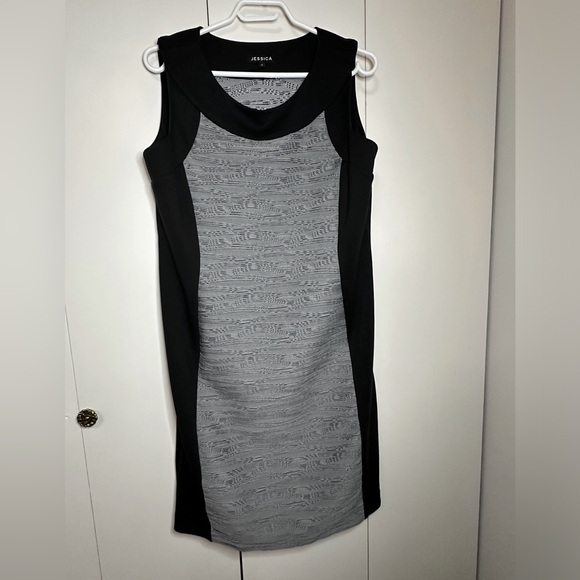 Black and grey sheath dress size 14 - Picture 1 of 5